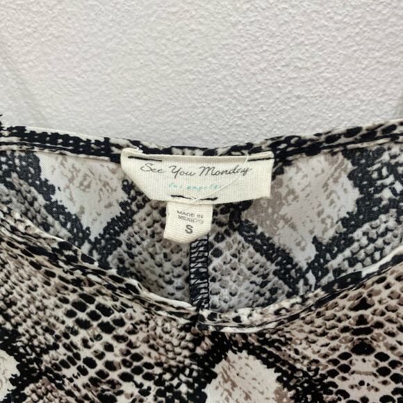 See You Monday Snake Print Slip Midi Dress Size Small - Picture 5 of 12